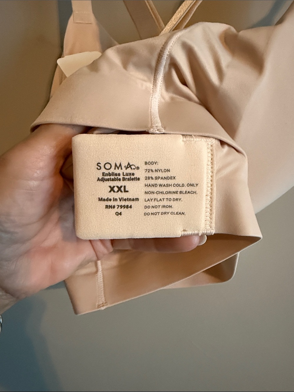 Soma - Seamless Light Cream Wireless Support Bra with Adjustable Straps - Picture 4 of 4
